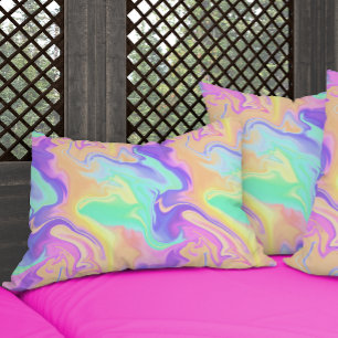 Tie Dye Virvel Pastell Groovy Prydnadskudde