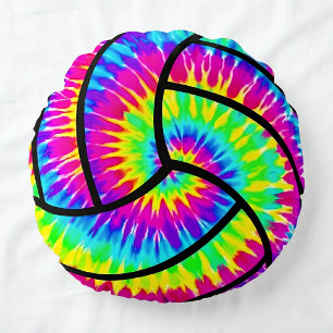 Tie-Dye Volleyboll Söt Färgrik Sport Rund Kudde