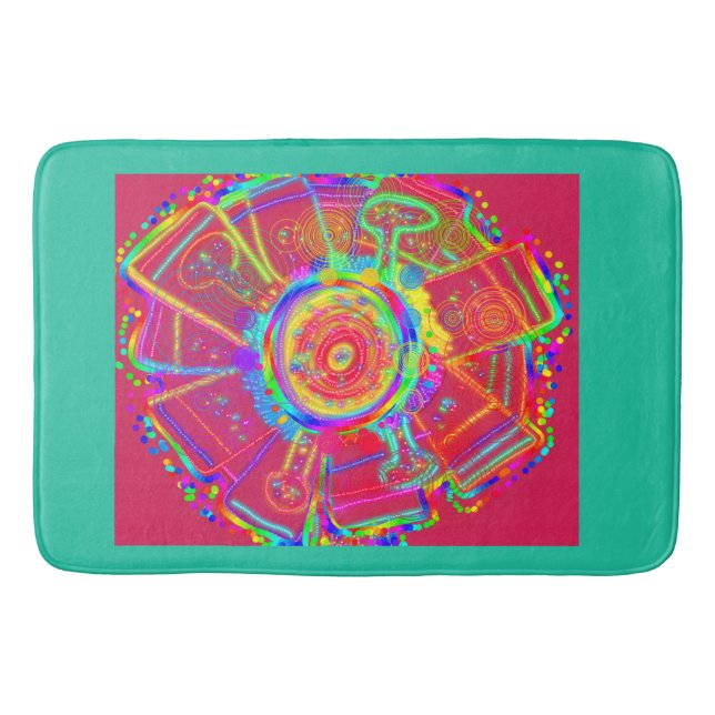 Tie-dye Wheel Fan Flower  Badrumsmatta (Framsidan)