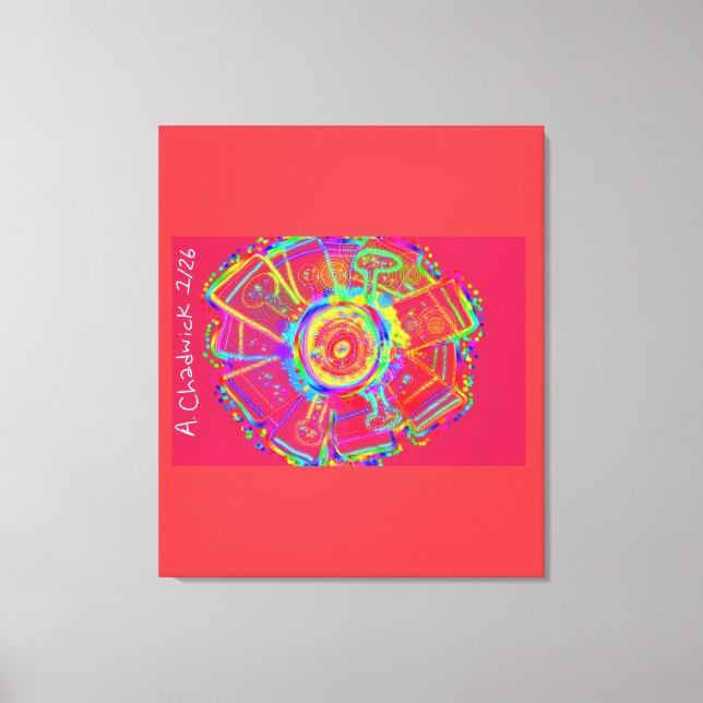 Tie-Dye Wheel Fan Flower Drawstring Backpack Canvastryck (Framsida)