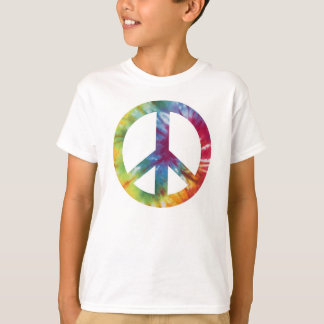 Tie Dyed Fredstecken Barn Long Sleged Tee Shirt