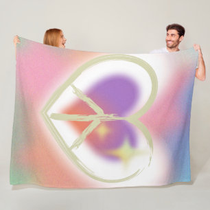 Tie Dyed Heart Fredstecken Fleecefilt