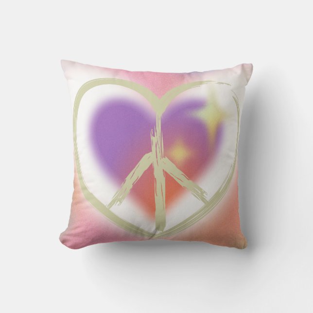 Tie Dyed Heart Fredstecken Kudde (Framsida)