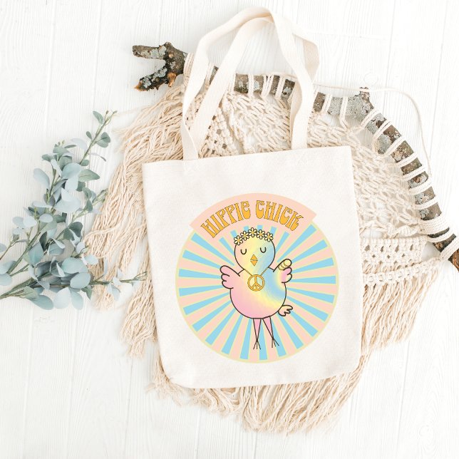 Tie-Dyed Hippie Chick Tote Bag Tygkasse (Skapare uppladdad)