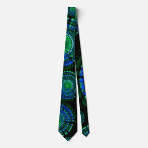 Tie-Dyed mönster Tie in Grönts and blues Slips