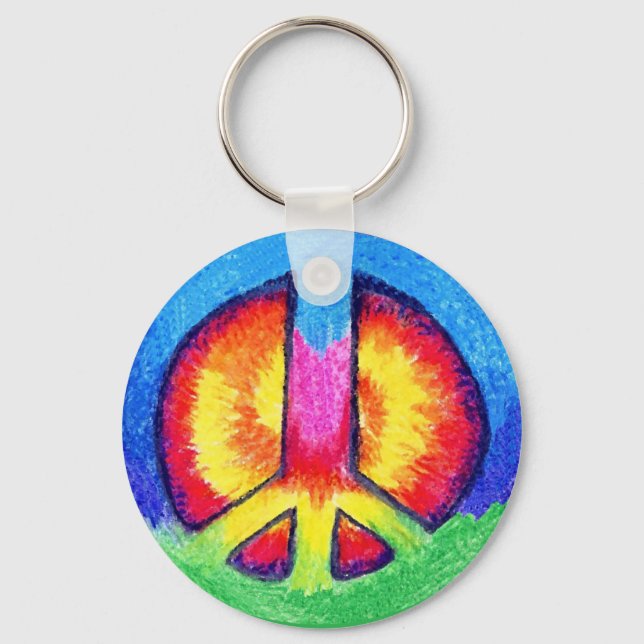 Tie~Dyed Peace Nyckelring (Framsida)
