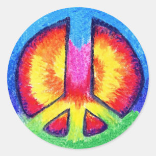 Tie~Dyed Peace Runt Klistermärke