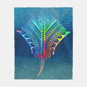 Tie Dyed Tribal Stingray Fleecefilt