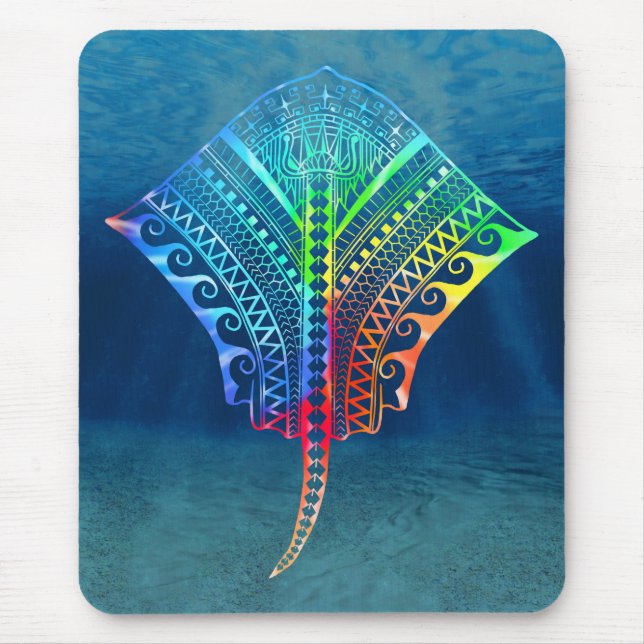 Tie Dyed Tribal Stingray Musmatta (Framsidan)