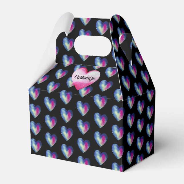 Tie-Dyed Valentine Hearts Favor Box Presentaskar (Framsidan Sidan)