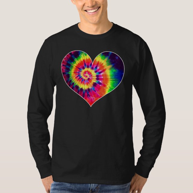 Tie Dyed Valentine's Day Shirt Cute Tye Dye Heart T Shirt (Framsida)