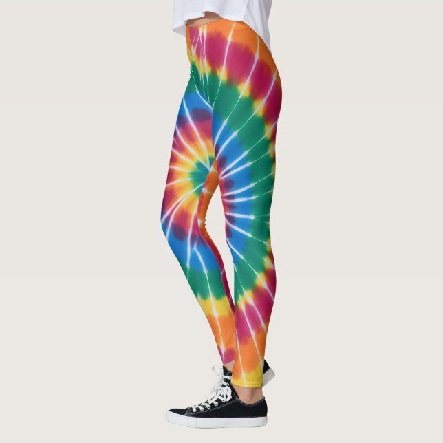 Tie-dyed, vibrant colored, leggings (Vänster)
