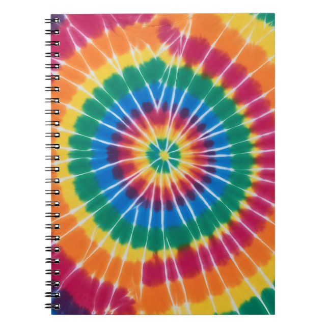 Tie-dyed, vibrant colored, notebook anteckningsbok (Framsidan)