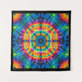 Tie-dyed, vibrant colored, tapestry