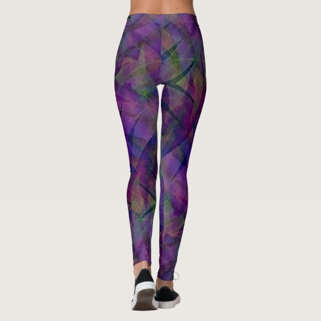 Tie Dyed Zig Zag Mönster Leggings (Baksida)