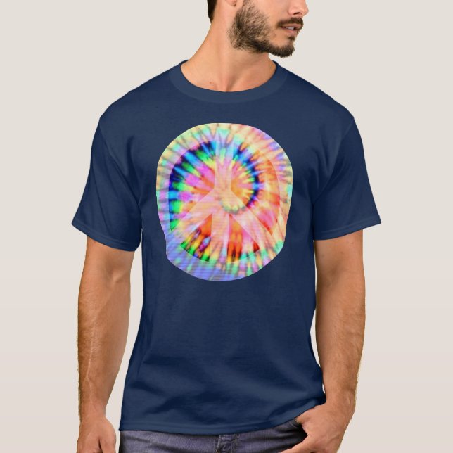 Tie färgad fredsteckenskjorta t-shirt (Framsida)