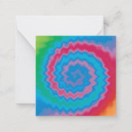 Tie-färgad funky-retrovirel mönster-coola anteckningskort