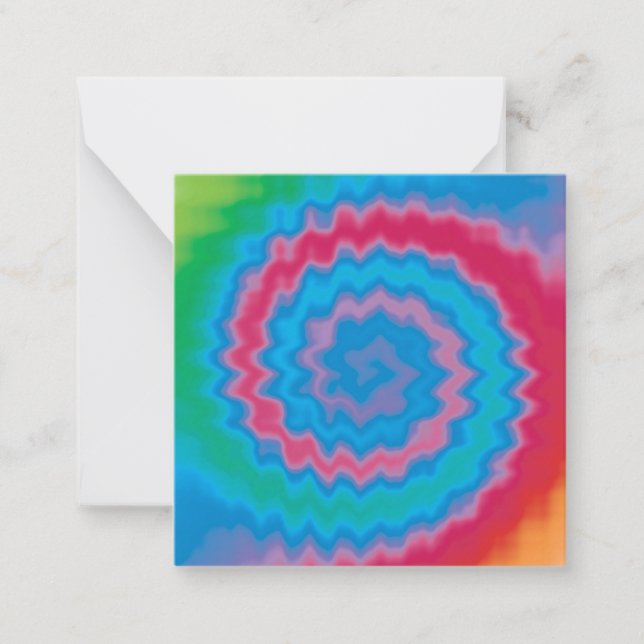Tie-färgad funky-retrovirel mönster-coola anteckningskort (Framsida)