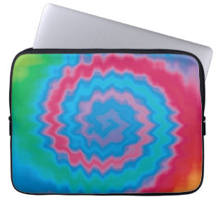 Tie-färgad funky-retrovirel mönster-coola laptop fodral