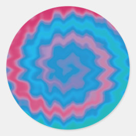 Tie-färgad funky-retrovirel mönster-coola runt klistermärke