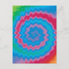 Tie-färgad funky-retrovirel mönster-coola vykort