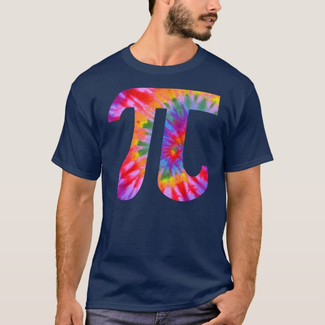 Tie färgad Pi-skjorta Tee Shirt (Framsida)