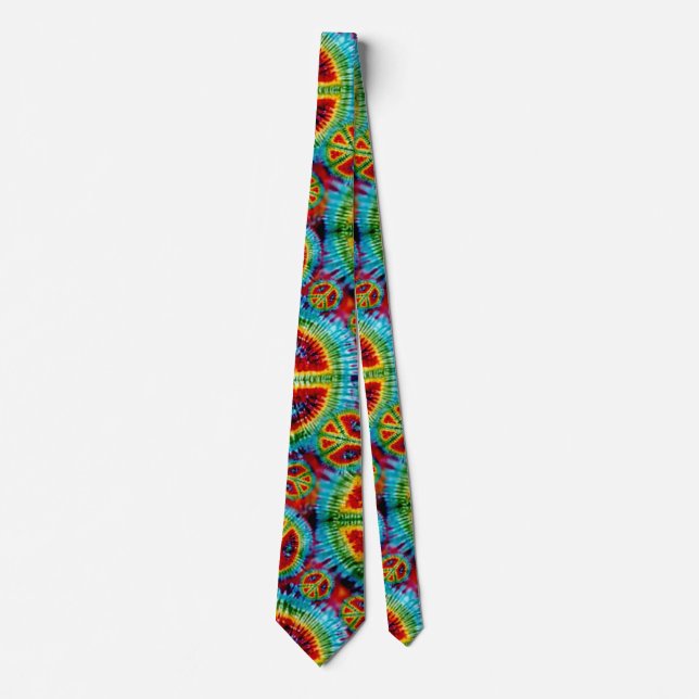 Tie färgad Psychedelic fredssymboler Slips (Framsida)