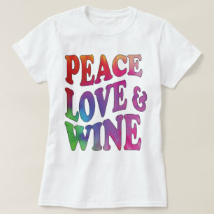 Tie-Färgad Retro design för fredkärlek 7 vin T Shirt