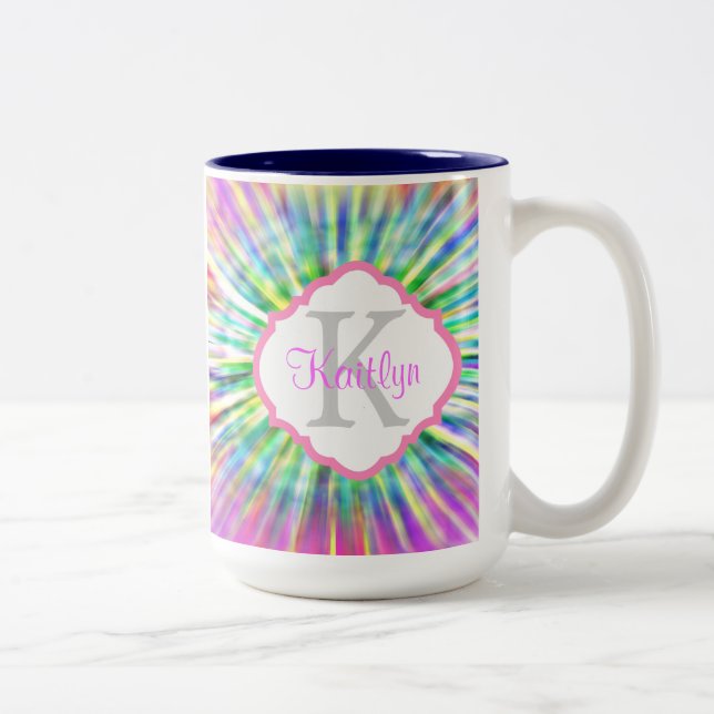 Tie färgad Retro mugg för Monogram (Höger)