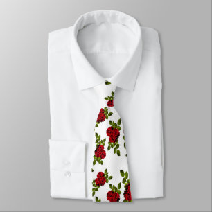 Tie för Beautiul röd rosmönster Slips
