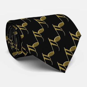Tie för Black and Guld Beveled Music Note Slips