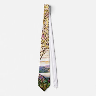 Tie för för Tiffany målat glassIris & Magnolia Slips