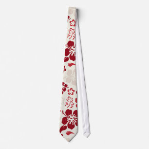 Tie för hibiskusblommamönster slips