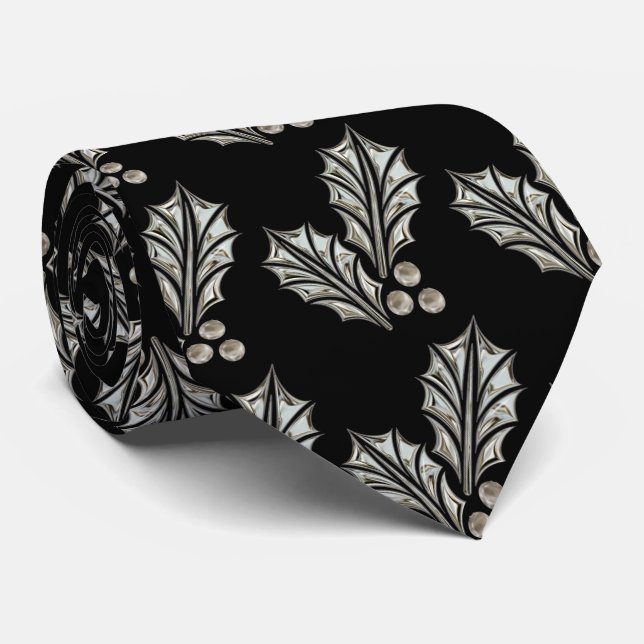 Tie för jul för platinasilverjärnek slips (Rullad)