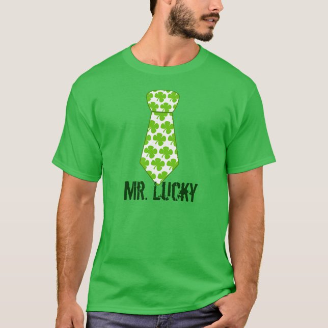 Tie för klöver för Herr lycklig rolig st patricks Tröja (Framsida)