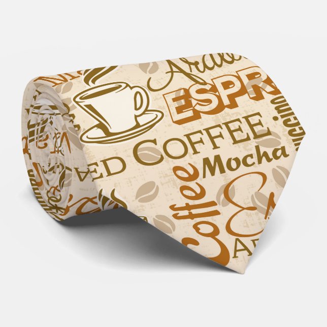 Tie för mönster för konst för kaffemuggord slips (Rullad)