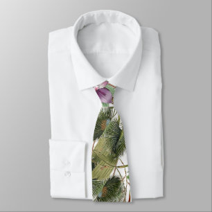 Tie för ö för Orchidblommapalmträd tropisk Slips
