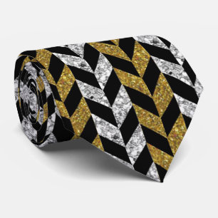 Tie för party för silverguldsvart elegant slips