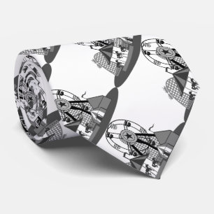 Tie för svart- & vitkarnevaltema slips