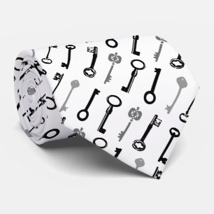 Tie för vintageskelettnycklar slips