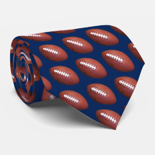 Tie, fotboll, blå bakgrund slips