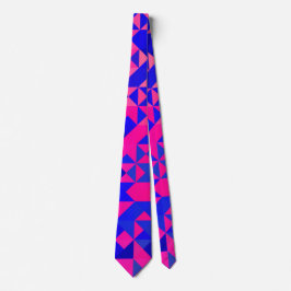 Tie Geometric Red Blue Triangles Slips