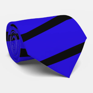 Tie, kungliga blått och svart rand slips