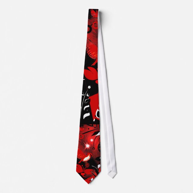 Tie Manar bilasiatiska Blommigten Red Birds Slips (Framsida)