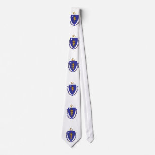 Tie med Flagga av Massachusetts, USA. Slips