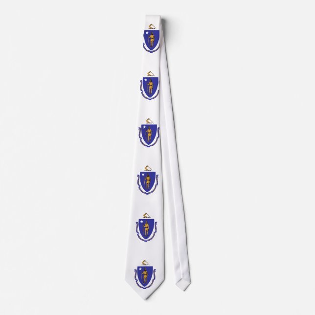 Tie med Flagga av Massachusetts, USA. Slips (Framsida)