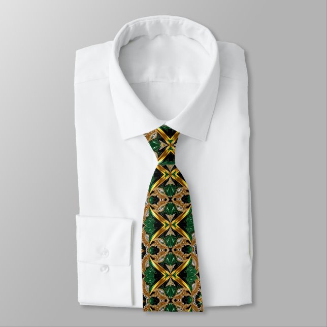 Tie med Jamaican Färg Design Slips (Bunden)
