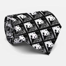 Tie, pop Art Giant Panda Black & White