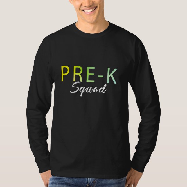 Tie Pre K Squad Teacher Student 100-dagars skoltid T Shirt (Framsida)