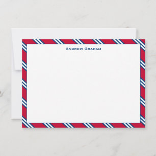 Tie Rand Red and Navy Note Card Anteckningskort